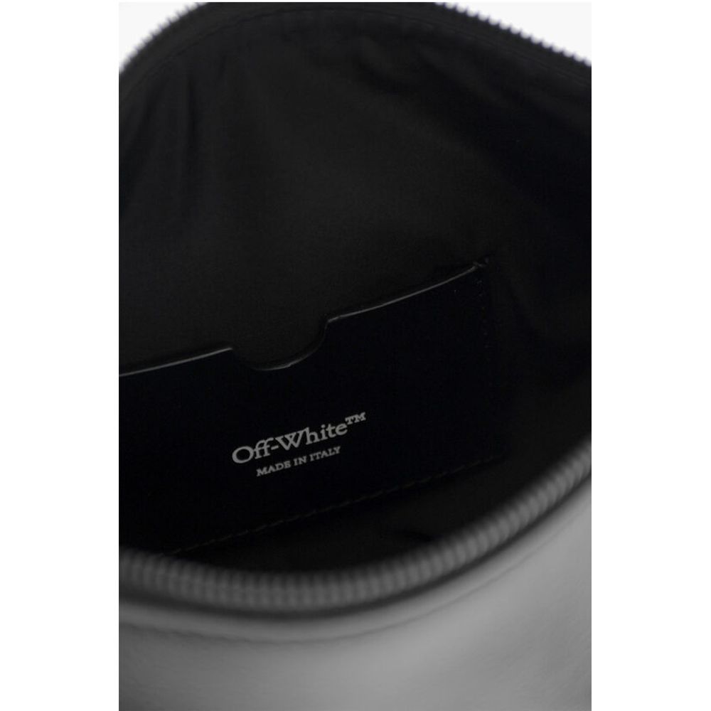 Off-White Solid Color Leather BIKER TIRE Bag with Removable Shoulder S - Image 4