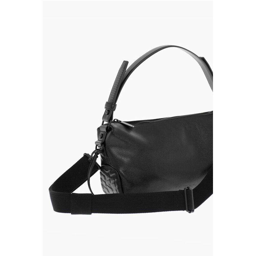 Off-White Solid Color Leather BIKER TIRE Bag with Removable Shoulder S - Image 5
