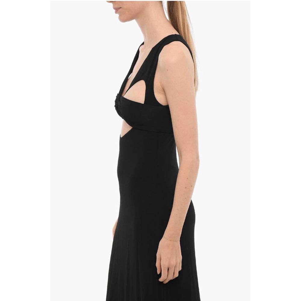 Ambush Solid Color Long Dress with Cut-Out Details and Back Slit - Image 3