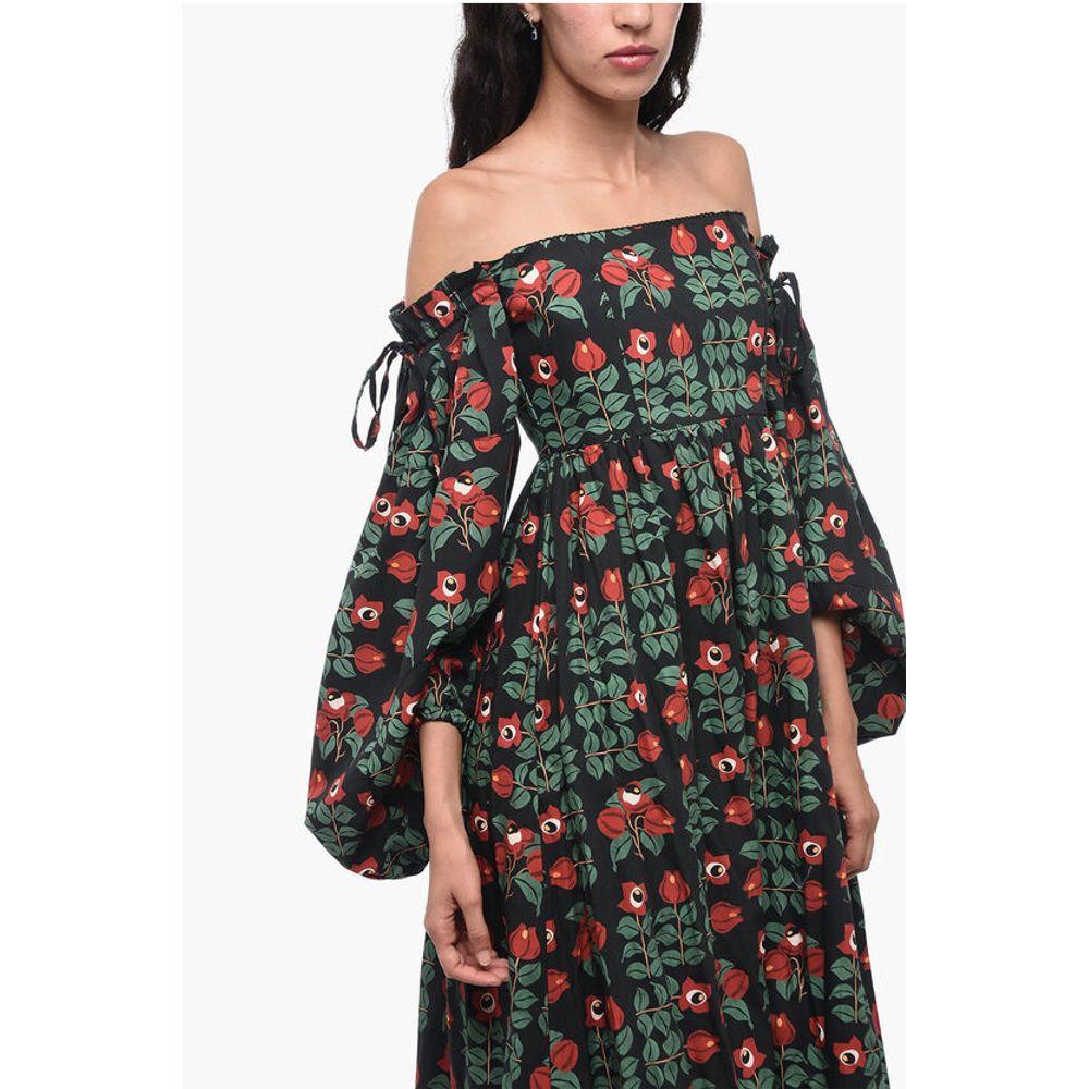 Agua by Agua Bendita Pleated ALHELI Dress with Floral Pattern - Image 3