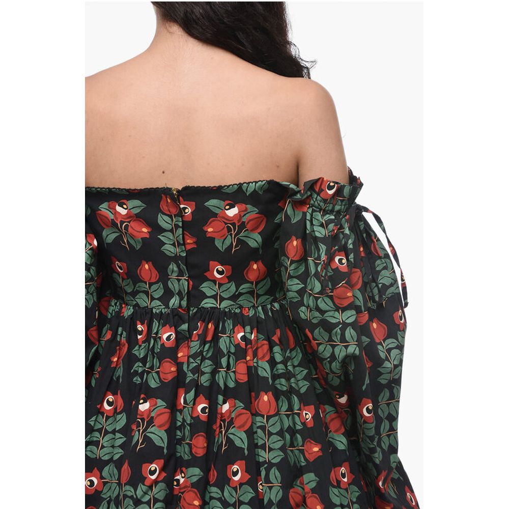 Agua by Agua Bendita Pleated ALHELI Dress with Floral Pattern - Image 4