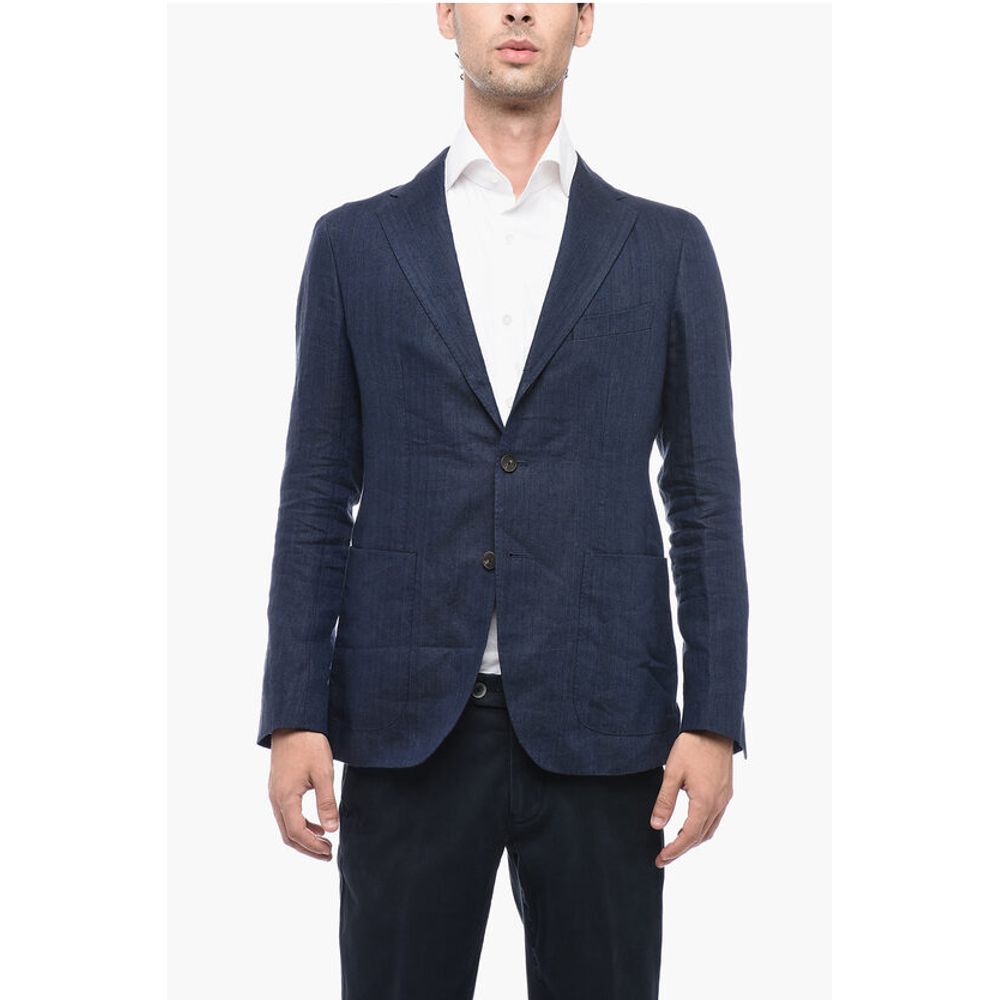 Tagliatore Delavé Linen Blazer with Welt Pockets