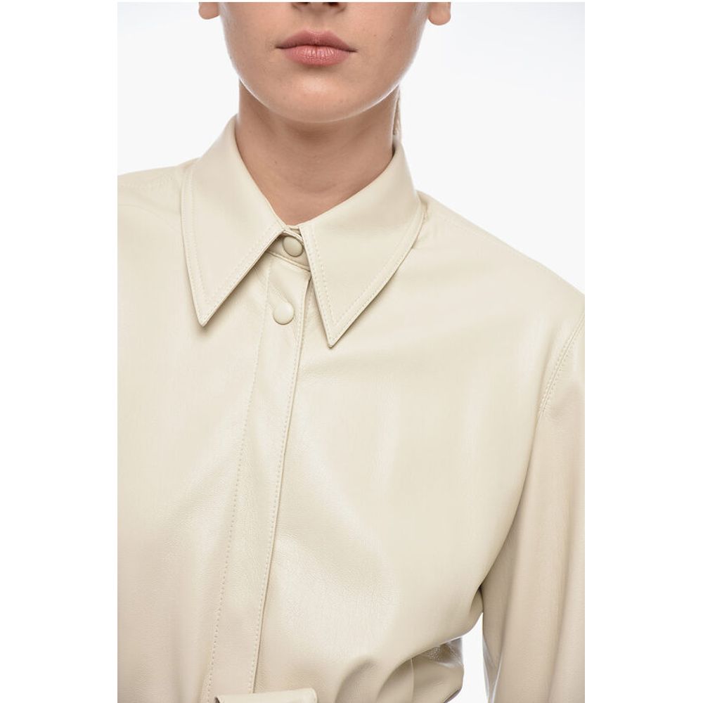 Nanushka Belted Eco-leather Shirt Dress - Image 3