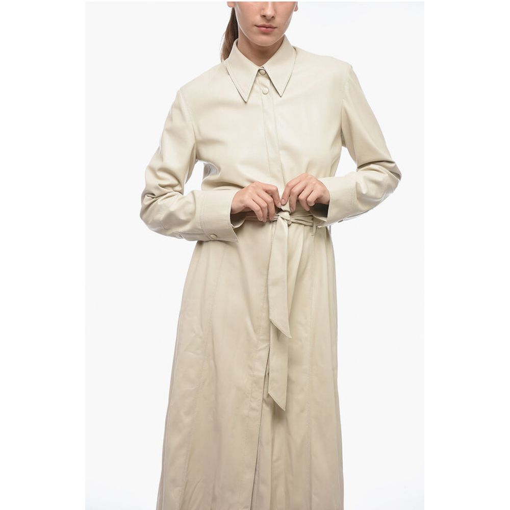 Nanushka Belted Eco-leather Shirt Dress - Image 4