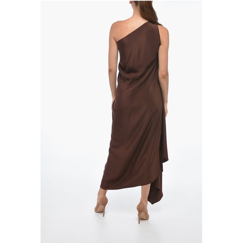 Stephan Janson One-Shoulder DEA Silk Dress with Draped Design - Image 2