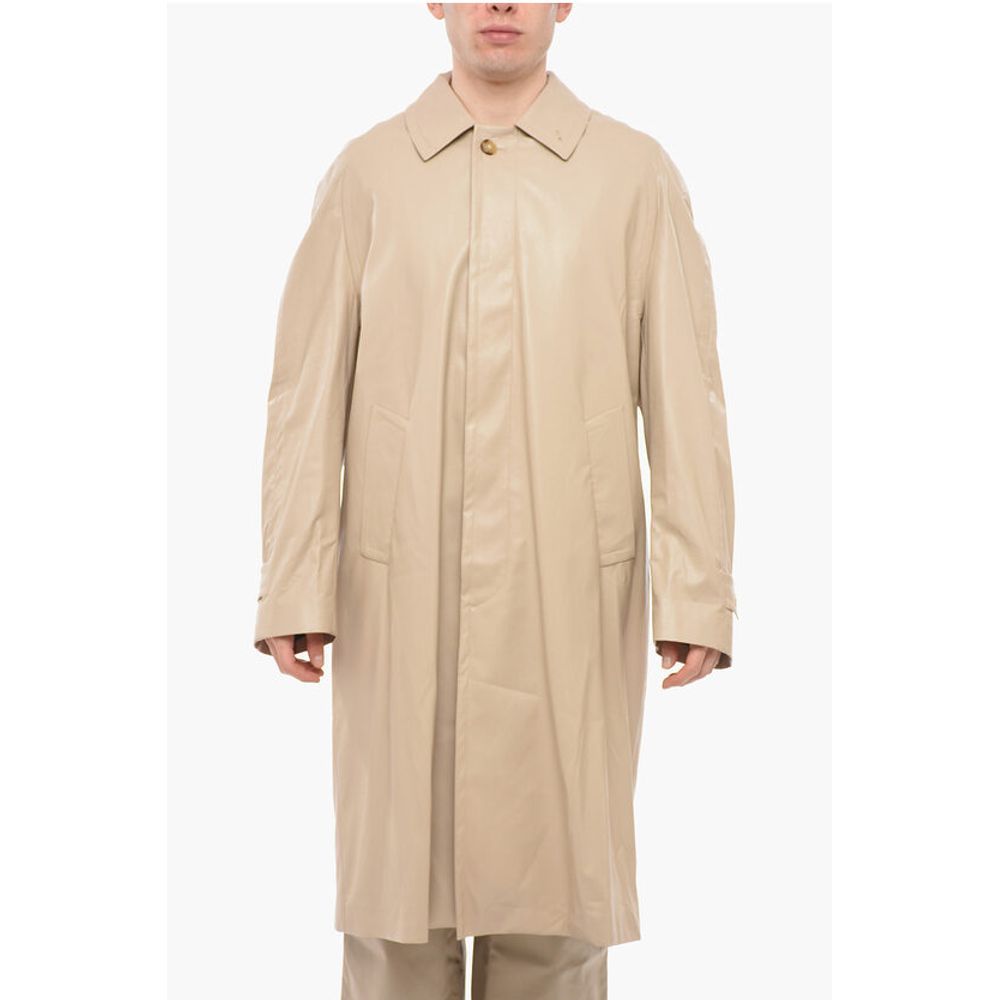 4SDesigns Vegan Leather Trench with Hidden Placket