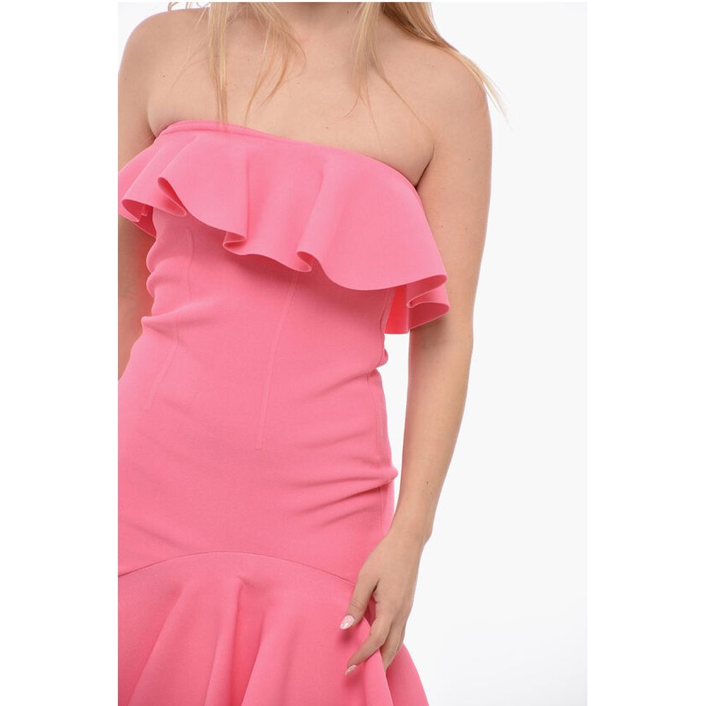 Alexander McQueen Knitted Mini Dress with Ruffles - Image 4