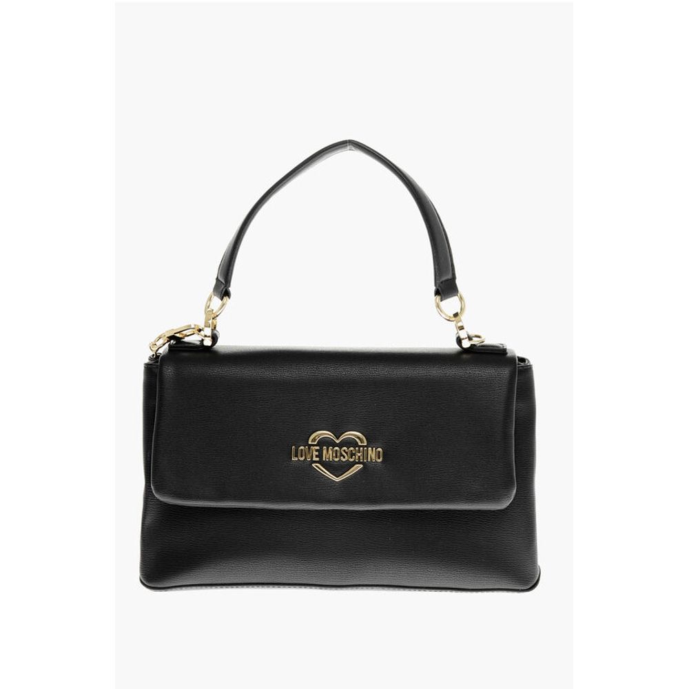 Moschino LOVE Faux Leather Shoulder Bag with Golden Logo