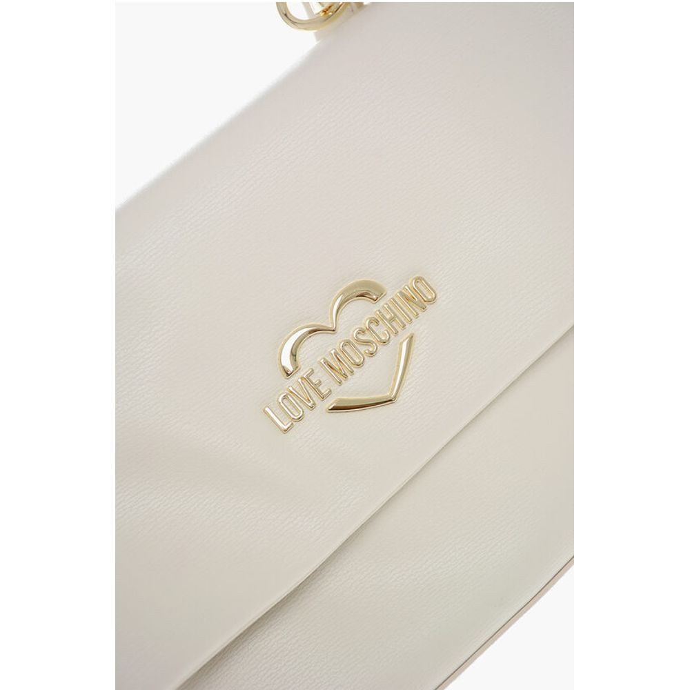 Moschino LOVE Faux Leather Shoulder Bag with Golden Logo - Image 5