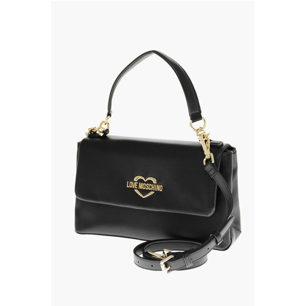 Moschino LOVE Faux Leather Shoulder Bag with Golden Logo - Image 3