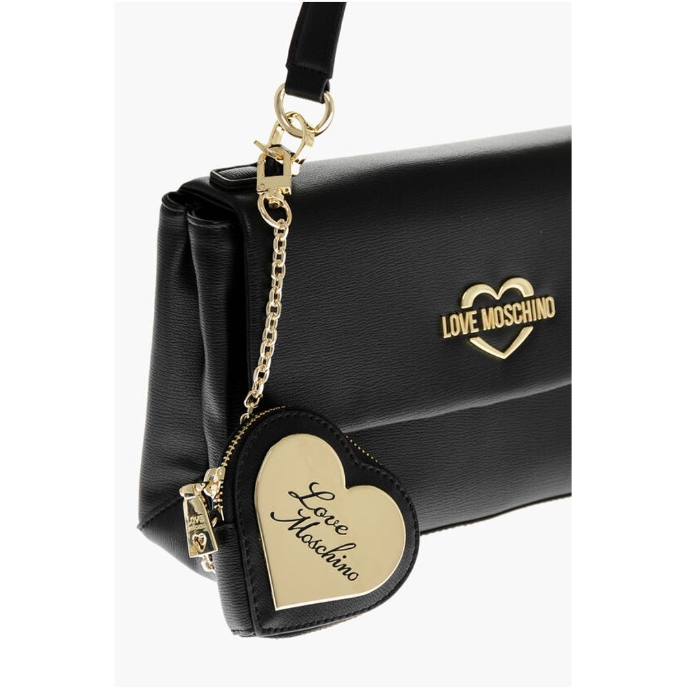 Moschino LOVE Faux Leather Shoulder Bag with Golden Logo - Image 4