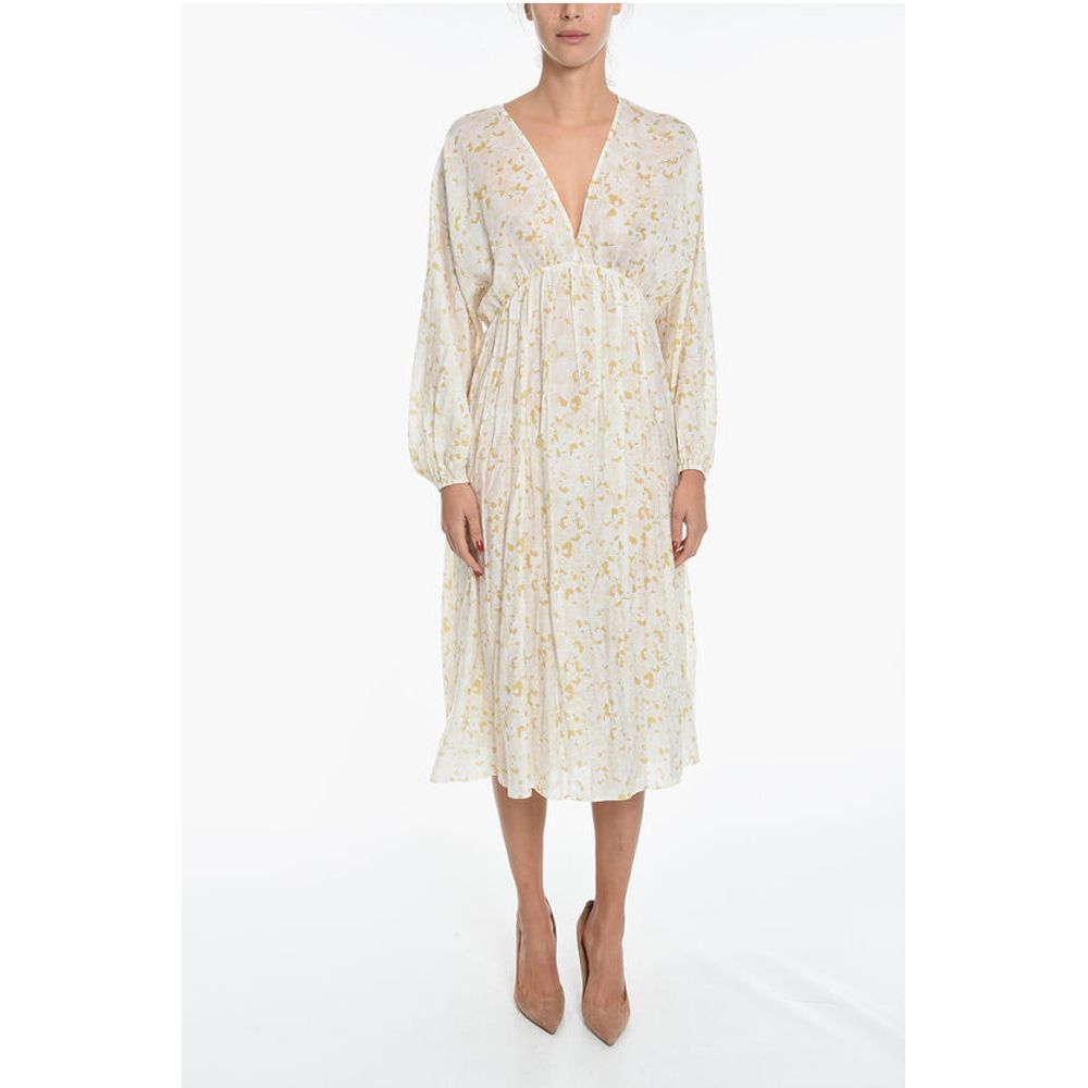 Samsoe Samsoe Flared GERTRUD Empire Maxi Dress with Puff Sleeve