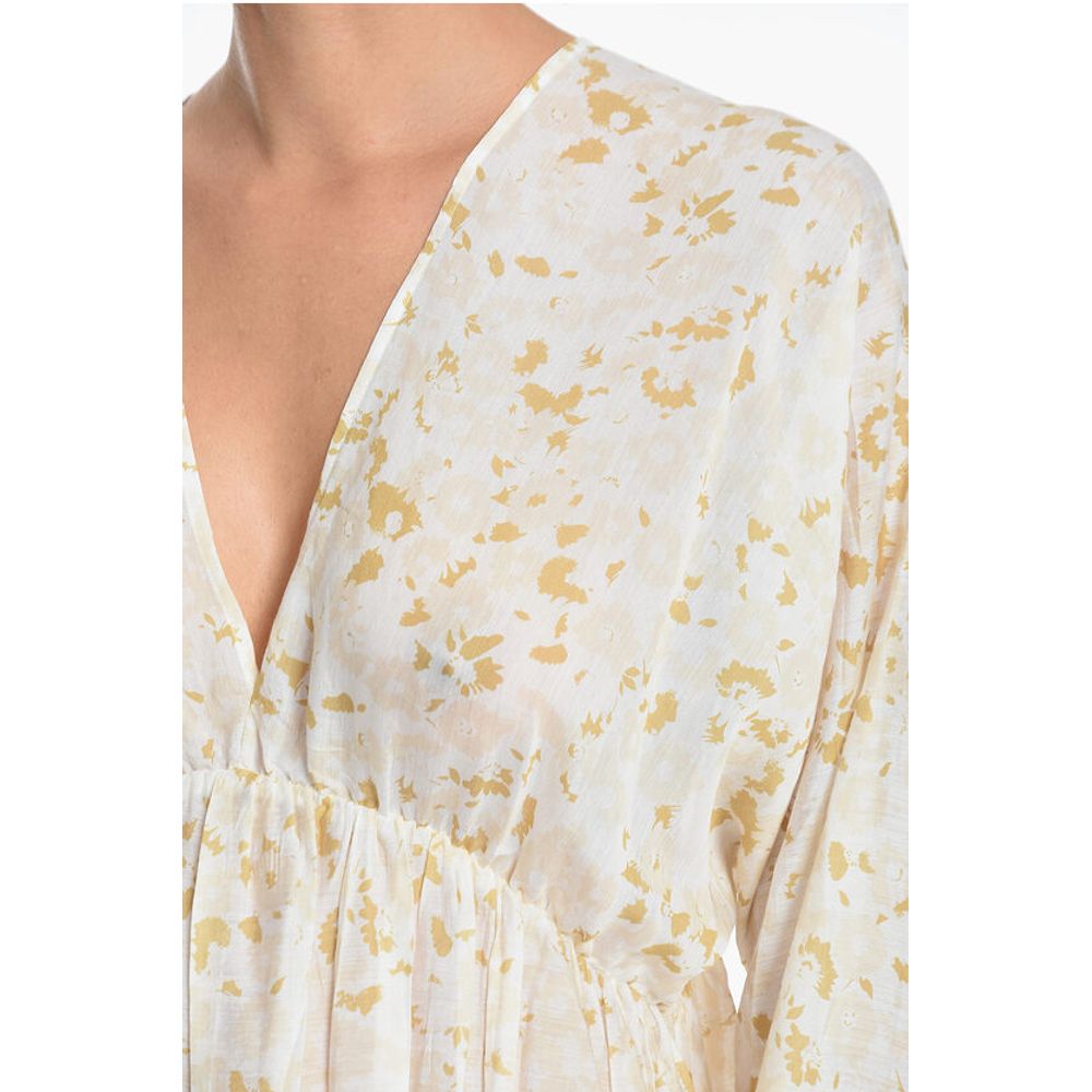 Samsoe Samsoe Flared GERTRUD Empire Maxi Dress with Puff Sleeve - Image 3