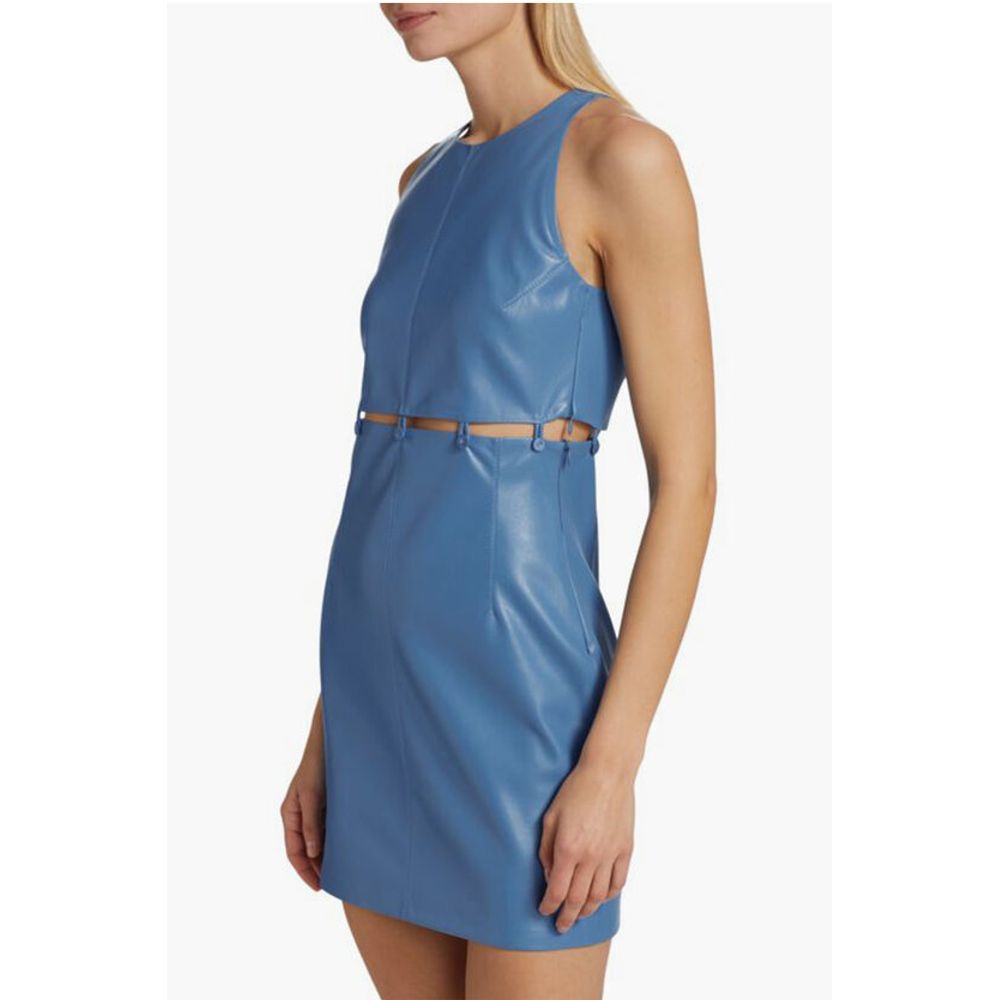 Nanushka Vegan-leather LAYAN Mini Dress with Button Loop Detail - Image 3