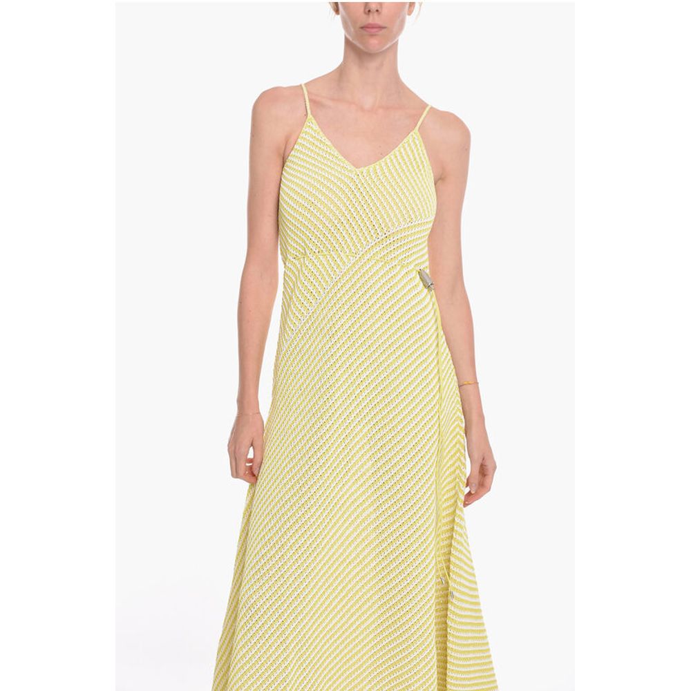 Bottega Veneta Striped Cotton Blend Maxidress with Drawstring - Image 4