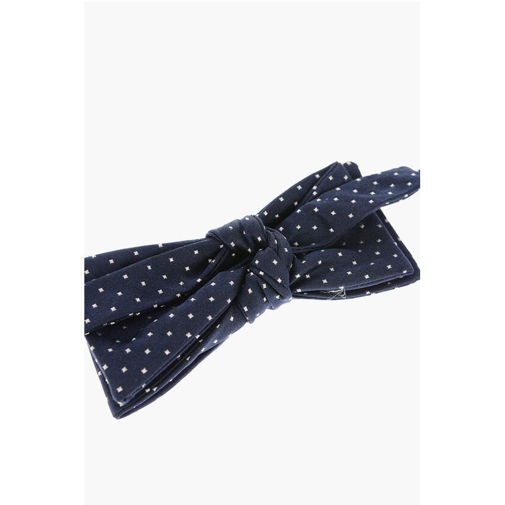 Corneliani Micro Checked Silk Bow Tie - Image 3