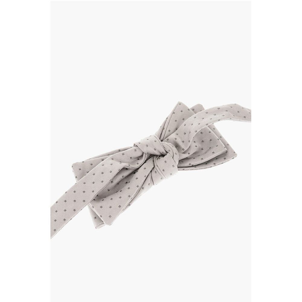 Corneliani Micro Checked Silk Bow Tie - Image 3