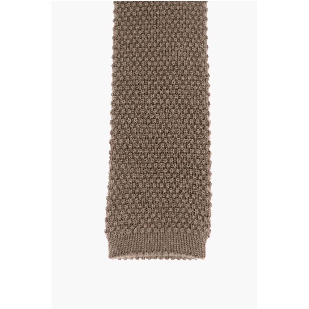 Corneliani Silk and Cashmere Knitted Tie - Image 2