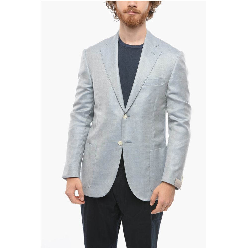 Corneliani Cashmere-blend Half-lined LEADER SOFT Blazer with Hopsack Pa