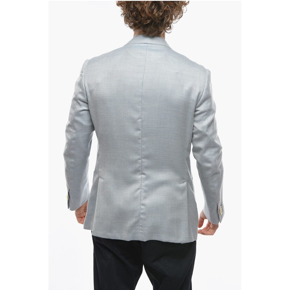 Corneliani Cashmere-blend Half-lined LEADER SOFT Blazer with Hopsack Pa - Image 2