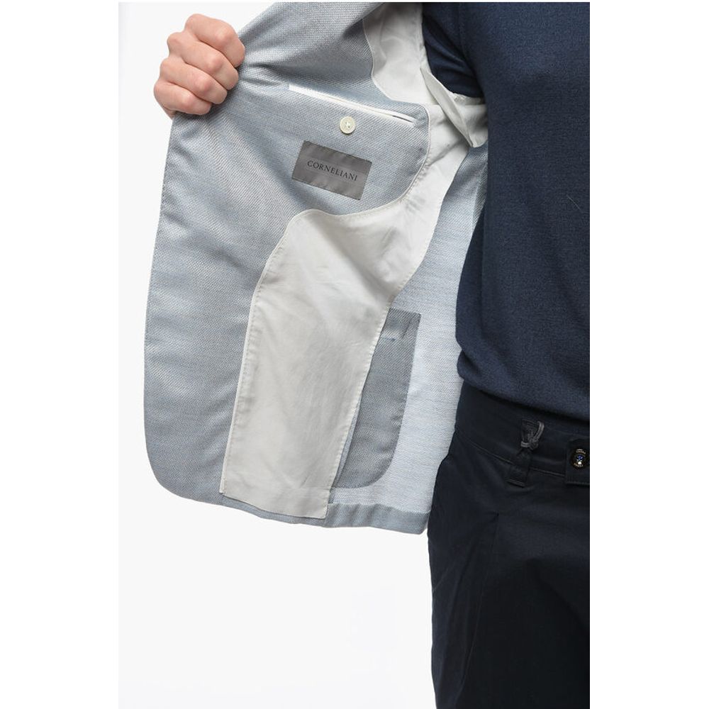 Corneliani Cashmere-blend Half-lined LEADER SOFT Blazer with Hopsack Pa - Image 5