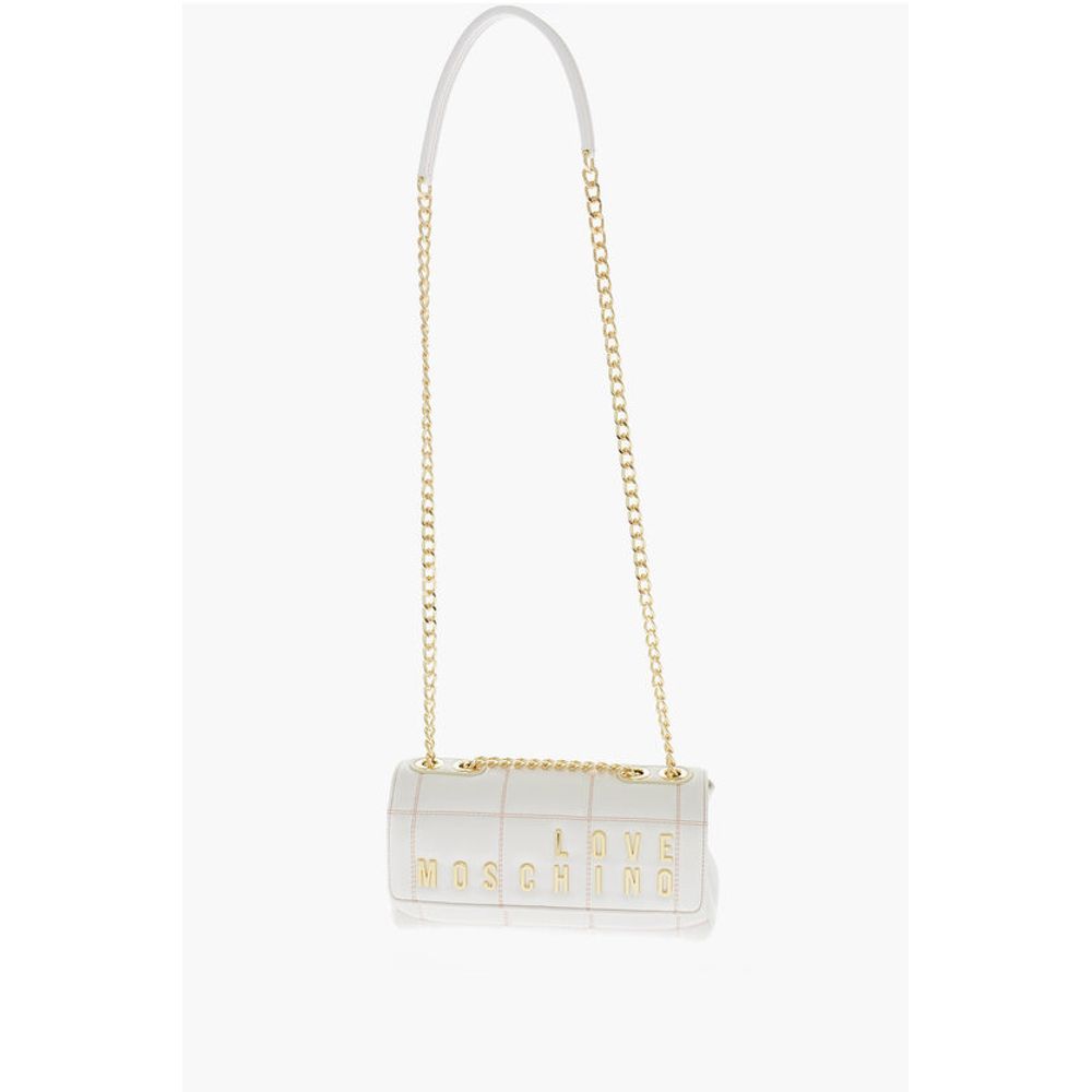 Moschino LOVE Quilted Faux Leather Bag with Chain Shoulder Strap