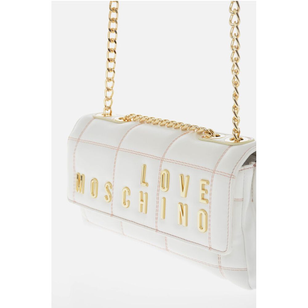 Moschino LOVE Quilted Faux Leather Bag with Chain Shoulder Strap - Image 3