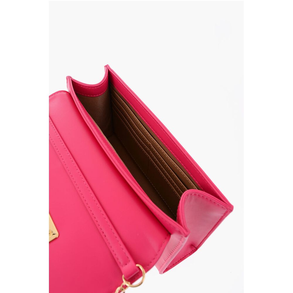 Moschino LOVE Faux Leather Crossbody Bag with Metal Golden Logo - Image 4