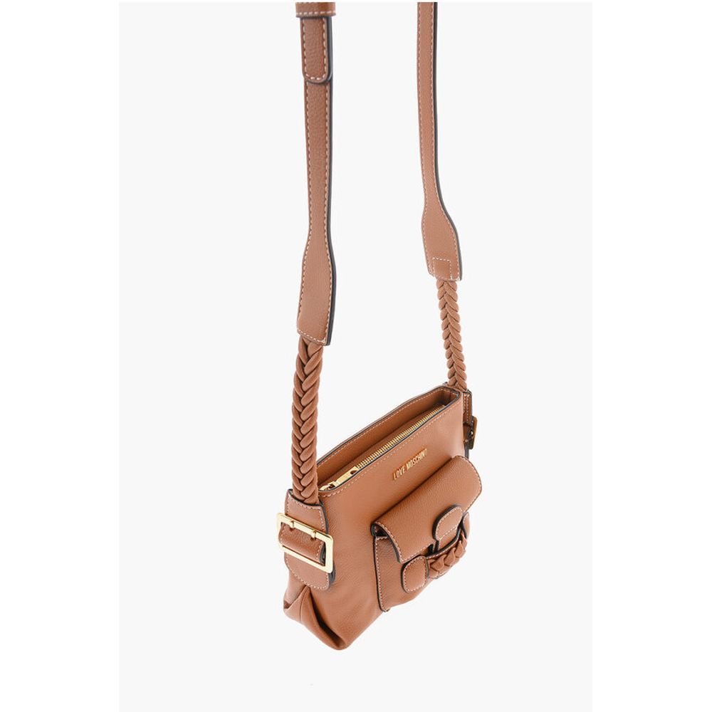 Moschino LOVE Faux Leather Crossbody Bag with Braided Details - Image 3