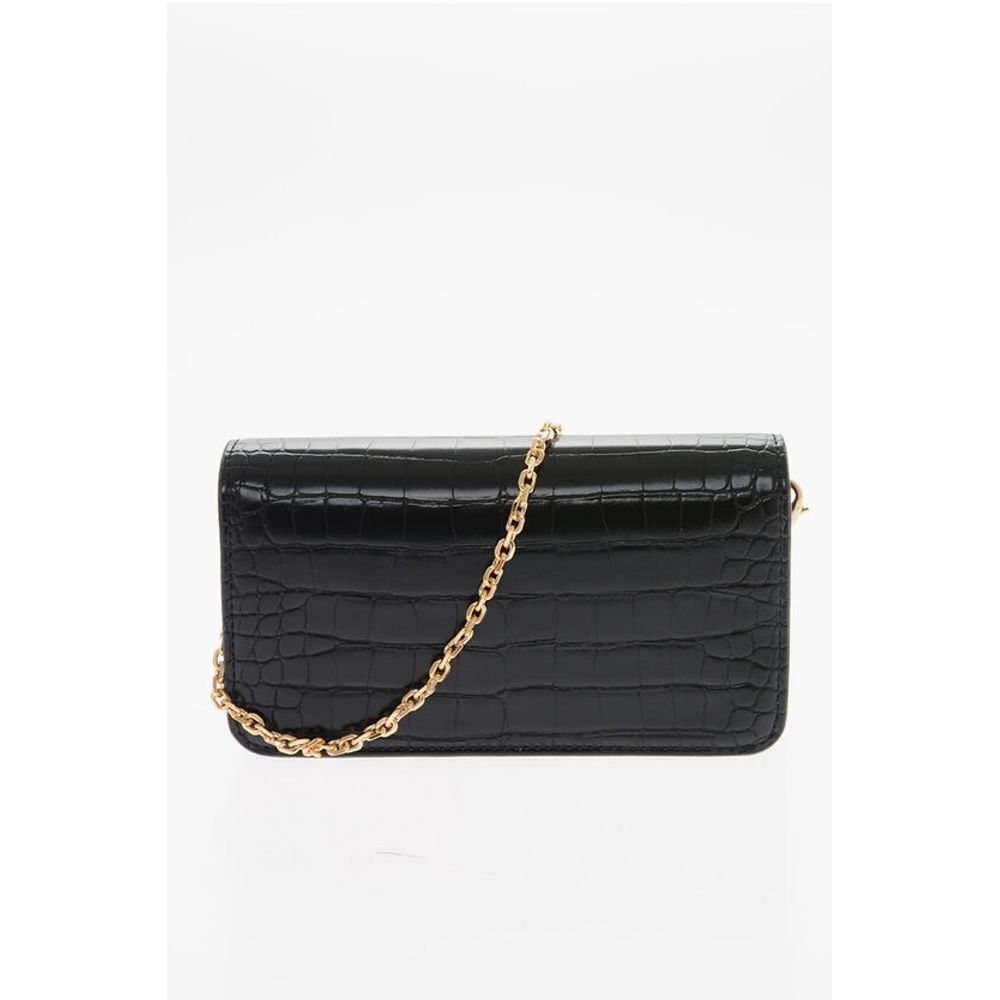 Moschino LOVE Faux Leather Crocodile Effect Bag with Embellished Gold - Image 2