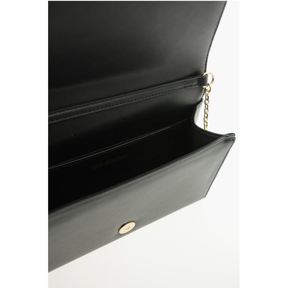 Moschino LOVE All Over Logo Terry Bag with Chain Shoulder Strap - Image 4