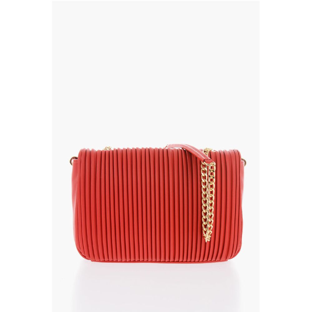 Moschino LOVE Pleated Faux Leather Bag with Chain Shoulder Strap - Image 3