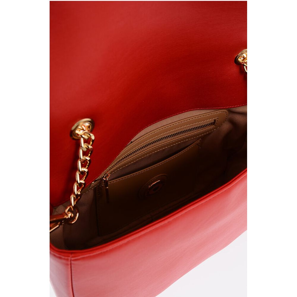 Moschino LOVE Pleated Faux Leather Bag with Chain Shoulder Strap - Image 5