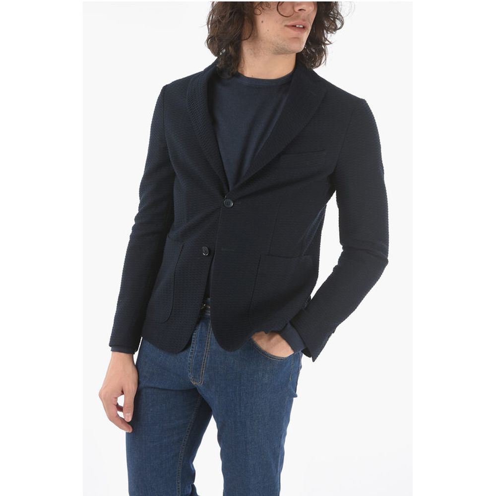 Corneliani CC COLLECTION cotton side vents notch lapel 2-button blazer