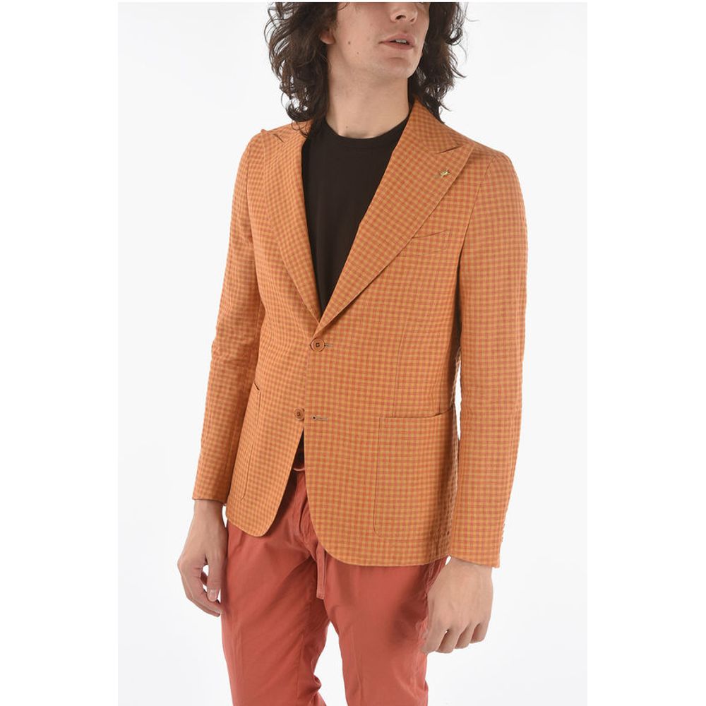 Corneliani CC COLLECTION gingham checked side vents peak lapel REWARD 2