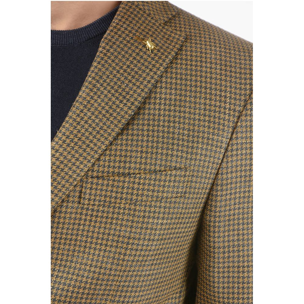 Corneliani CC COLLECTION houndstooth side vents notch lapel RESET 2-but - Image 3