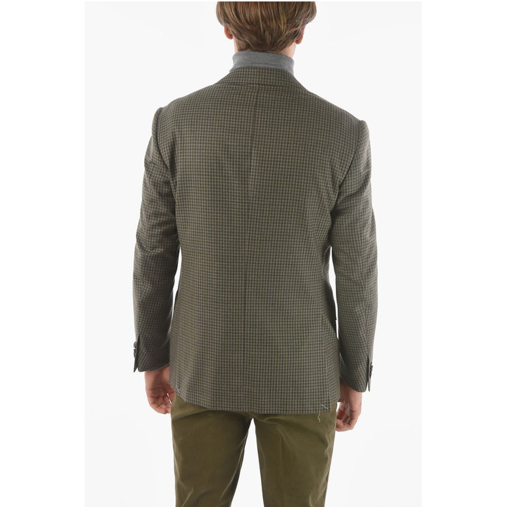 Corneliani Mini Checkered LEADER SOFT 2-Button Blazer with Notch Lapel - Image 2