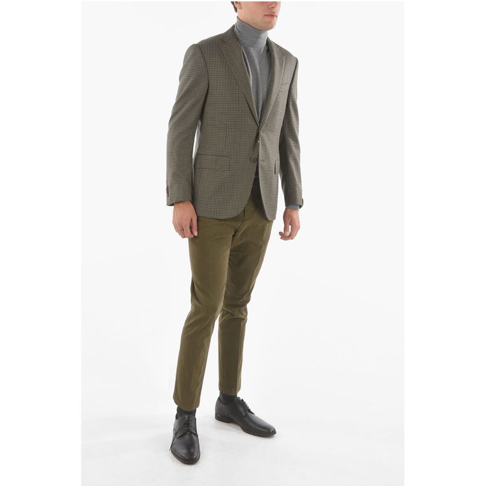 Corneliani Mini Checkered LEADER SOFT 2-Button Blazer with Notch Lapel - Image 4