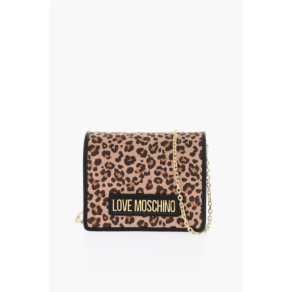 Moschino LOVE Animal Effect Faux Leather POLY Mini Saddle Bag