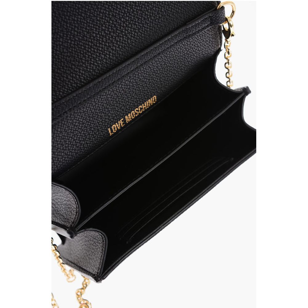 Moschino LOVE Animal Effect Faux Leather POLY Mini Saddle Bag - Image 4