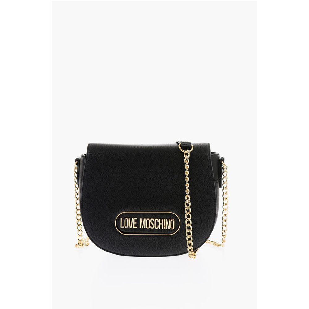 Moschino LOVE Chain Shoulder Strap Faux Leather Bag