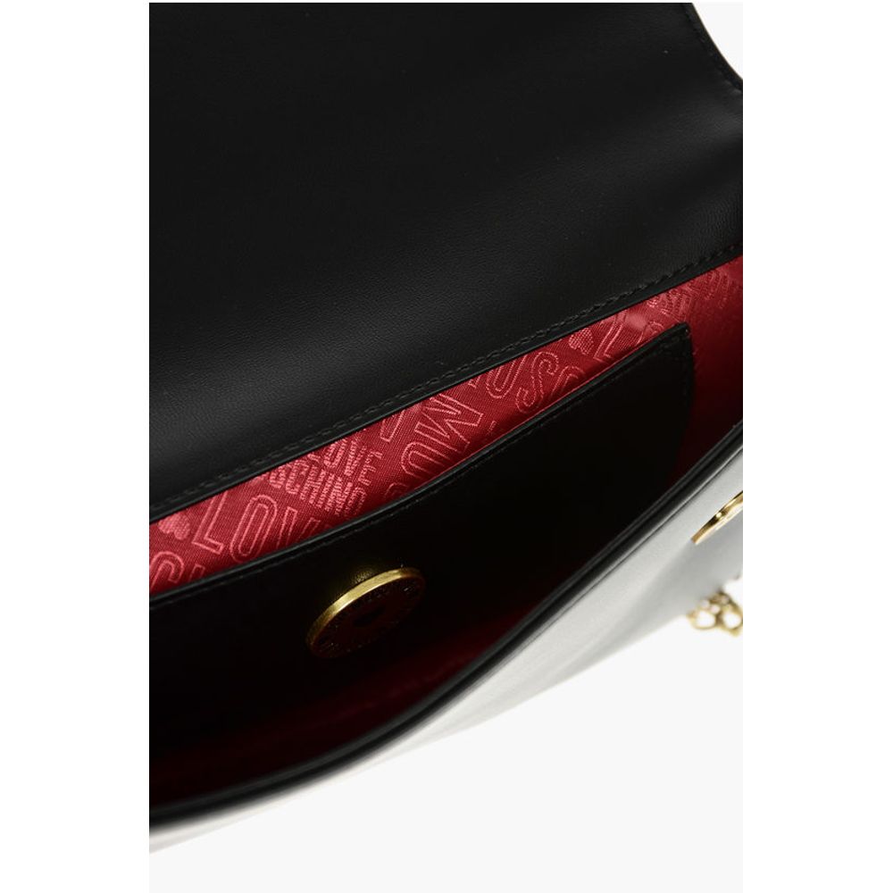 Moschino LOVE Removable Chain Shoulder Strap Faux Leather Clutch - Image 5