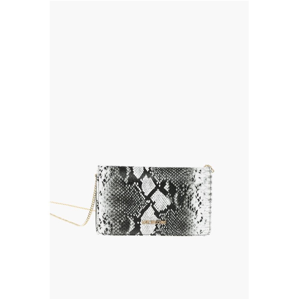 Moschino LOVE Snake Effect Faux Leather Crossbody Bag