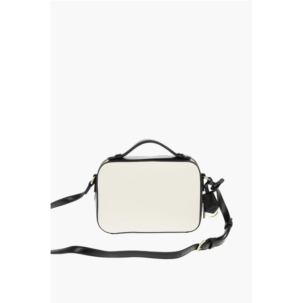 Moschino LOVE Golden Logo Two-Tone Faux Leather Crossbody Bag - Image 2
