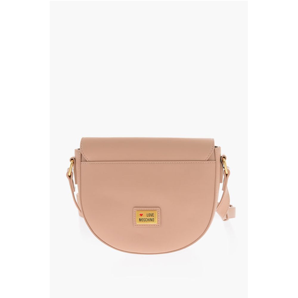 Moschino LOVE Faux Leather Shoulder Bag with Golden Heart Clamp - Image 2