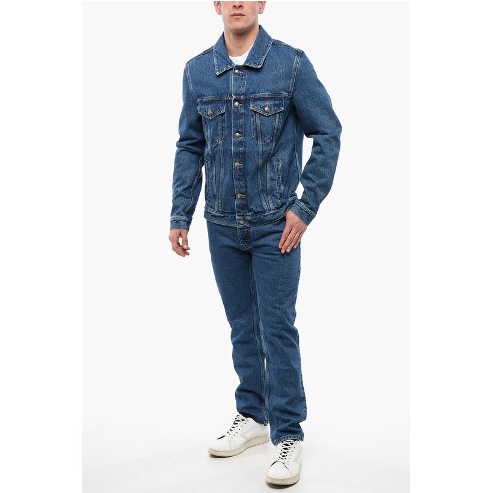 Palm Angels Dark Washed Denim Jacket with Embossed Monogram - Image 4