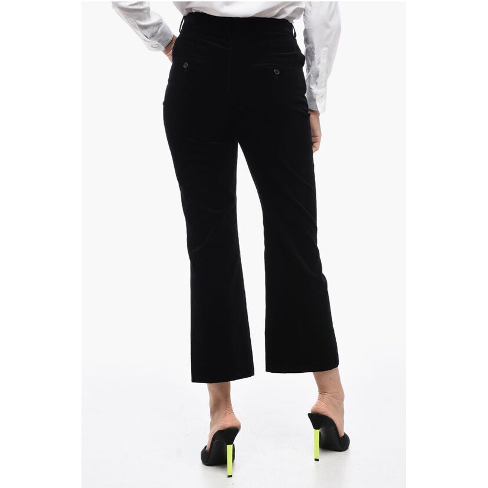 Saint Laurent Velour Straight Fit High-Waisted Pants - Image 2