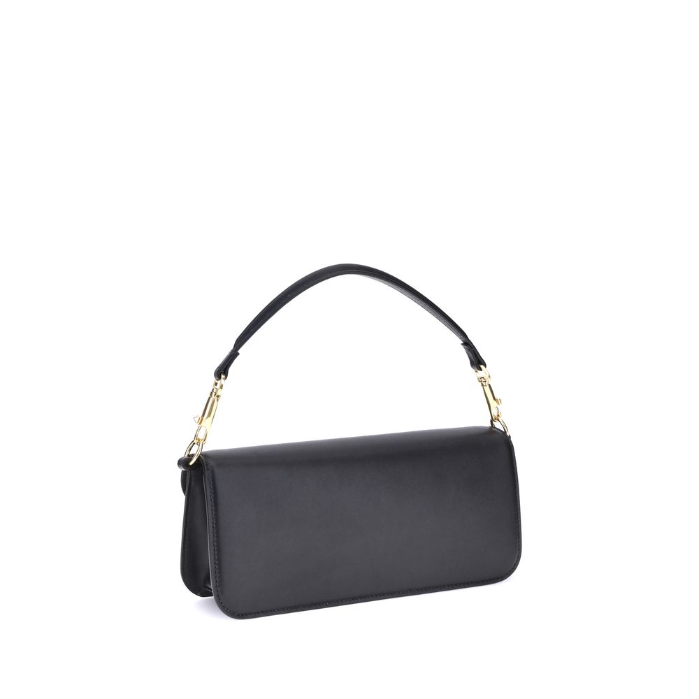 Valentino Garavani Black Calf Leather Bos Taurus Shoulder Bag - Image 3