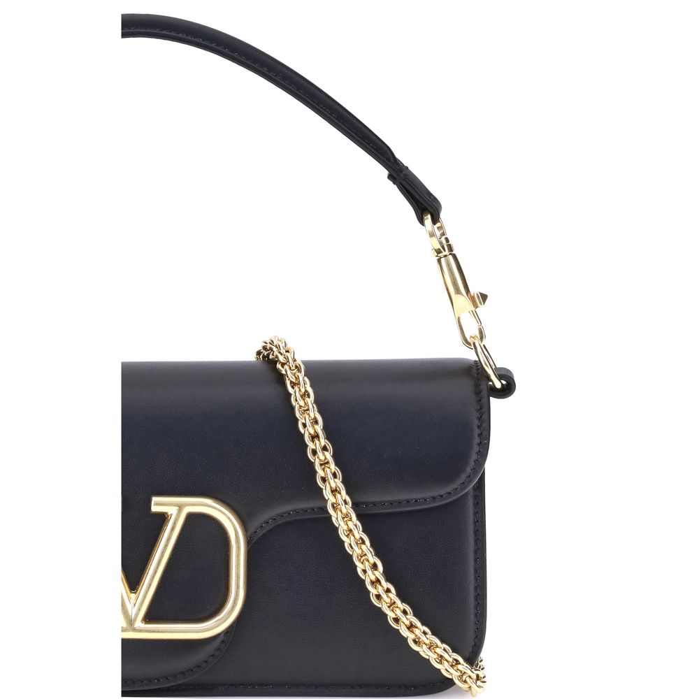 Valentino Garavani Black Calf Leather Bos Taurus Shoulder Bag - Image 4