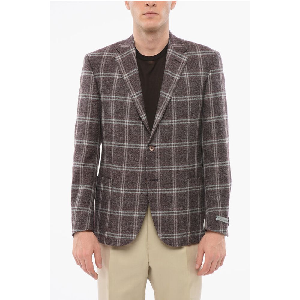 Nino Danieli Checkered Motif Wool Single Breasted Blazer